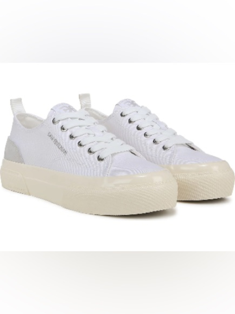 SAM EDELMAN SONIA PLATFORM WHITE CANVAS SNEAKERS 9 - Picture 2 of 12